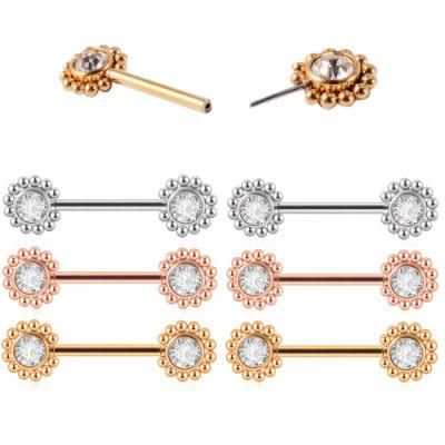 316L Surgical Steel Nipple Ring Body Piercing Threadless with Insert Pin Latest Design