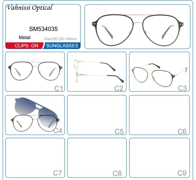 Magnetic 3025 Classical Styles Metal Clip on Sunglasses for Men
