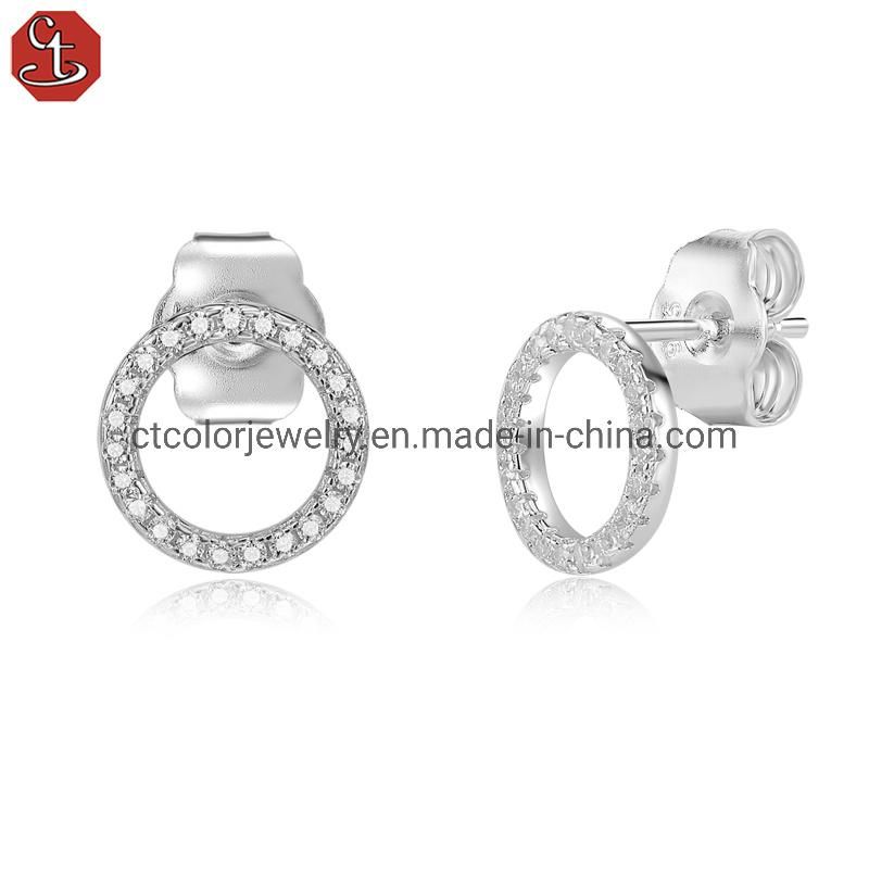 2022 NEW Fashion Accessories Sterling Silve Jewelry White CZ Small Earrings for Girls