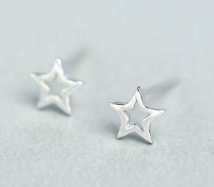 Plain Sterling Silver Star Earring Stud Earring OEM