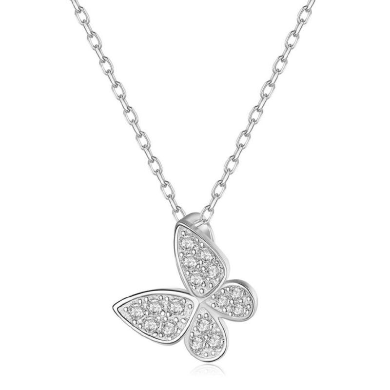 925 Sterling Silver New Design Popular Butterfly Pendant Necklace for Women Girl Friend Birthday Gift Jewelry