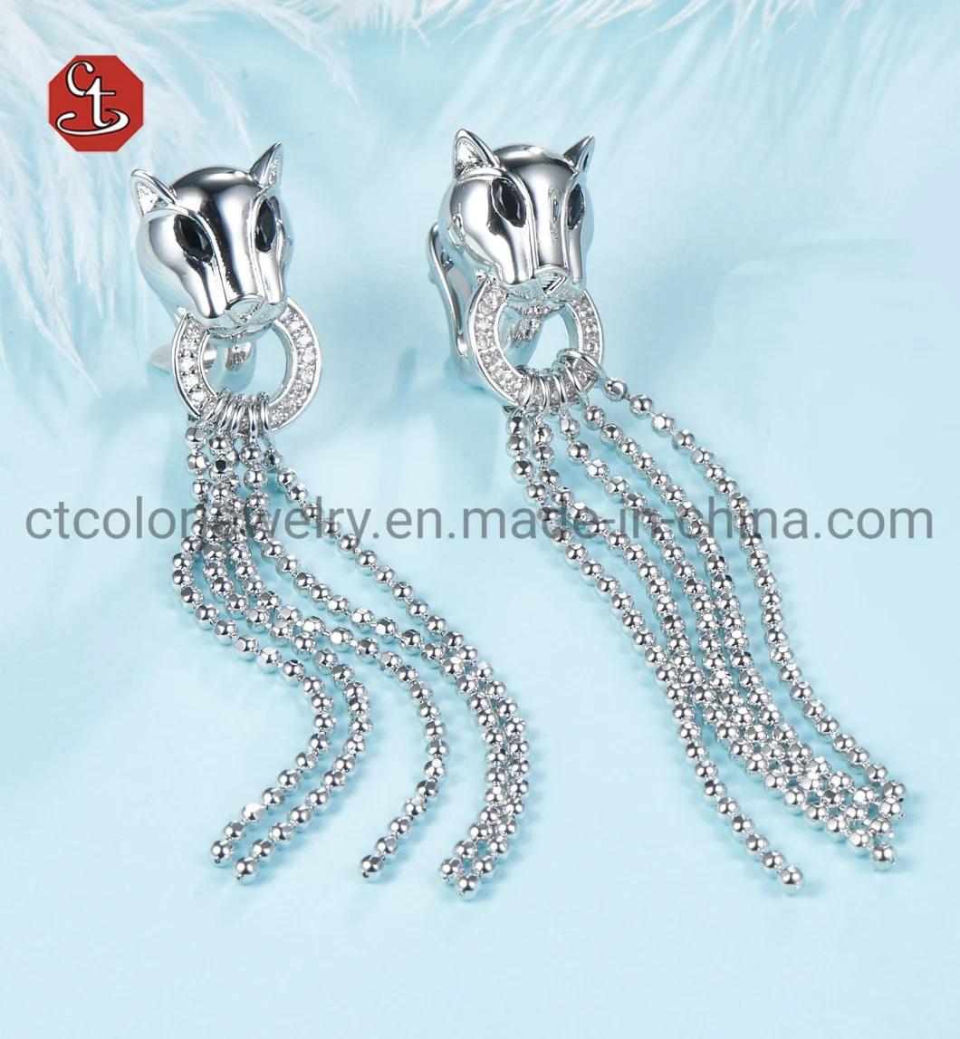 Fashion Jewelry 925 Sterling Silver Animal Enamel Frog Shape Earrings