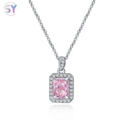 New China Wholesale S925 Silver Ladies Fashion Trend 6mm*8mm High Carbon Diamond 5A Zircon Simple Necklace