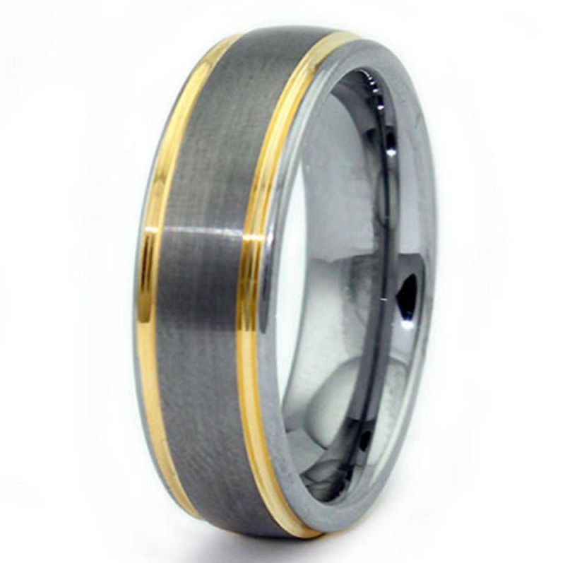 6.5 mm Tungsten Rings for Men Two Tone Wedding Band