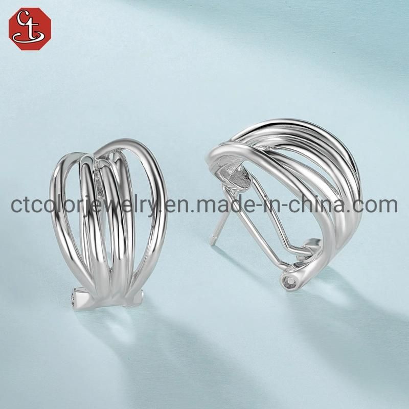 Jewelry Silver Plated Plain Ladies Fashion Earrings