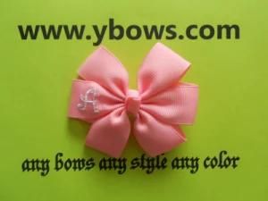 Embroidery Letter Hair Bow (004)