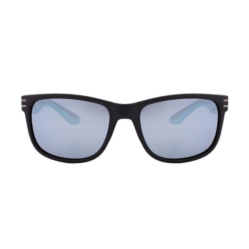 2017 Classical Black Fashion Sports Sunglasses with Blue Rubber
