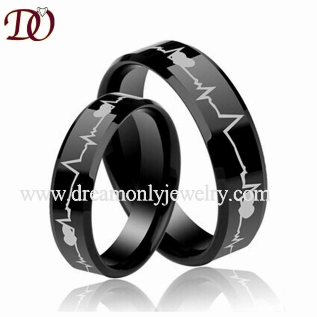 Laser Engraved Fashion Tungsten Lover Ring