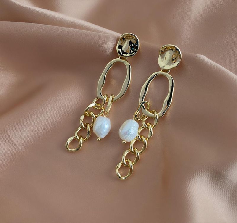 Fashion Accessories Trendy Women Factory Wholesale High Quality Baroque Pearls 925 Silver Fashion Jewelry Fine Earrings