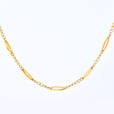 Stainless Steel Necklace Accessories 18K Gold Plated Simple Fashion Jewelry for Lady
