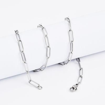 Fashion Gold Plated Stainless Steel Long Flat Cable Chain Jewelry Accessories for Anklet Bracelet Necklace Jewellery Making