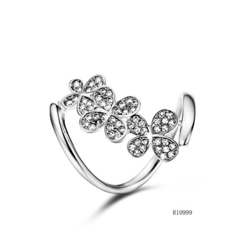 Hot Sale Flowersilver with Fancy CZ Ring for Women