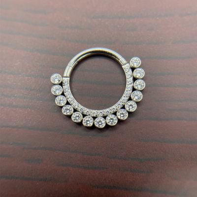 New ASTM F136 Titanium Hinged Segment Ring Segment Clicker Nose Ring Earring Body Jewelry Piercing