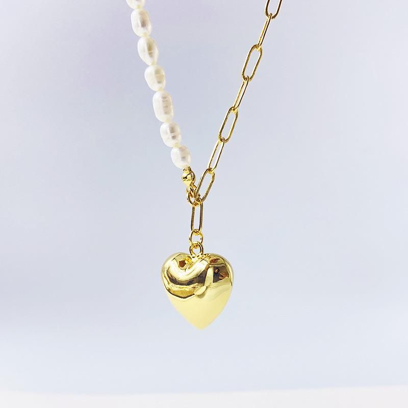 Baroque Freshwater Pearl Sweater Chain Love Necklace