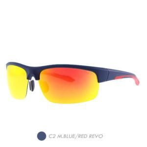 PC Polarized Sports Sunglasses, Fashion Plastic Half Frame Sp8004-02