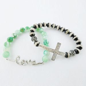 Mix Stone Bracelet, Sideway Cross Bracelet, Agate Bracelet Z0010