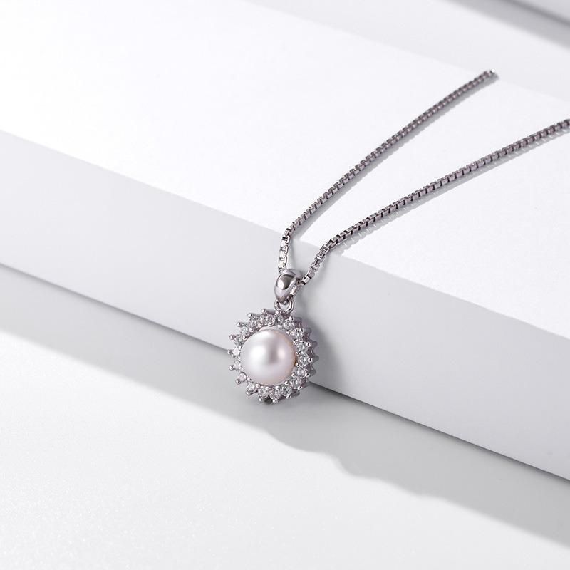 Simple Pearl Pendant Accessories S925 Sterling Silver Necklace Pendant