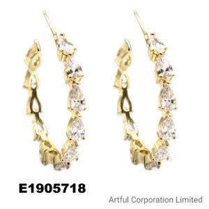Fashion&#160; Jewelry&#160; 18K Gold Plated Hoop Earring Sterling Silver Earring