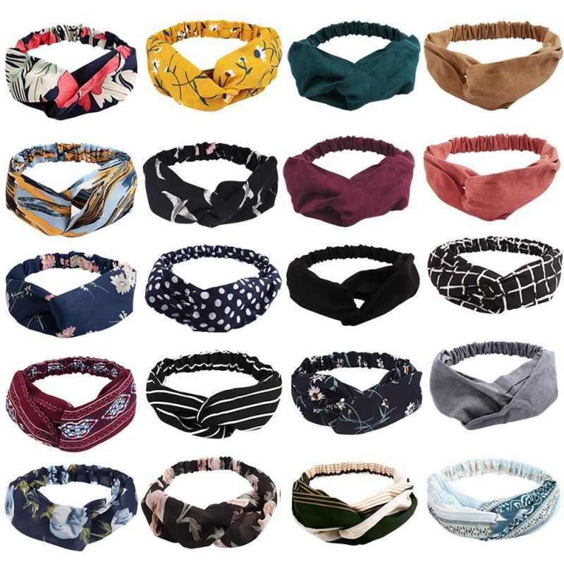 Vintage Cross Turban Bandage Bandanas Hairbands Hair Accessories