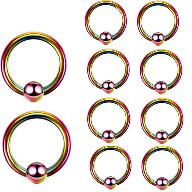 Surgical Steel Captive Bead Ring Hoop Earrings Belly Lip Eyebrow Nipple Helix Tragus Stud Body Piercing Jewelry (16G, 18G, 20G)