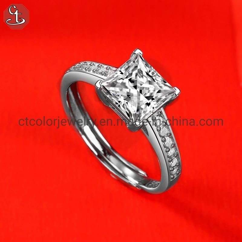 Princess square diamond series 1CT moissanite ring Fashion Jewelry Wedding Ring