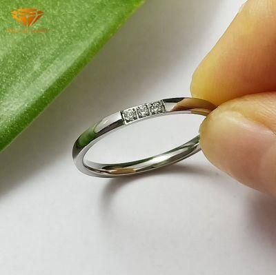 Fashion Jewelry Silver jewelry 2mm CZ Stainless Steel Finger Ring Ss4602