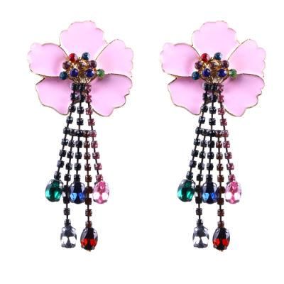 New Arrivals Personality Fashion Earrings Trend 2021 Alloy Dripping Flower Long Claw Chain Tassel Earring Wholesale