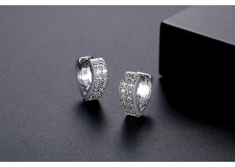 Fashion Jewelry Heart Shape Pave Zircon Earring