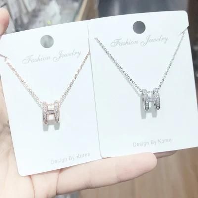 2021 Fashion New Sterling Silver Personalized Rose Gold Plated Small Waist Layered Pendant Clavicle Pendant Necklace