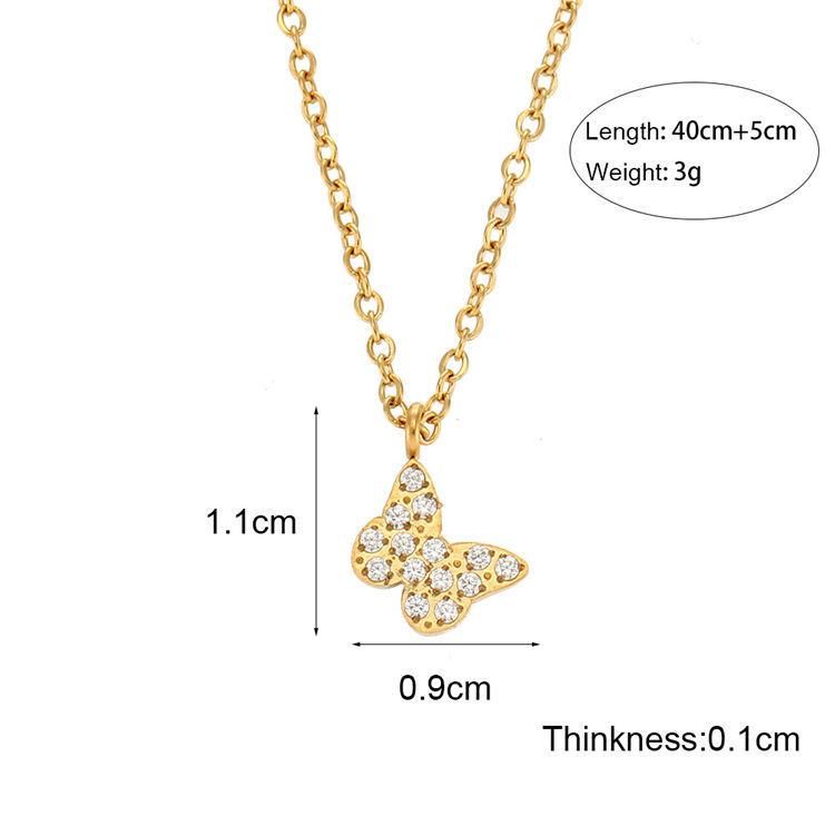 Manufacturer Customized Fashion Jewelry Ins Fashion Simple Temperament Versatile Necklace Jewelry Stainless Steel Zircon Pendant Necklace