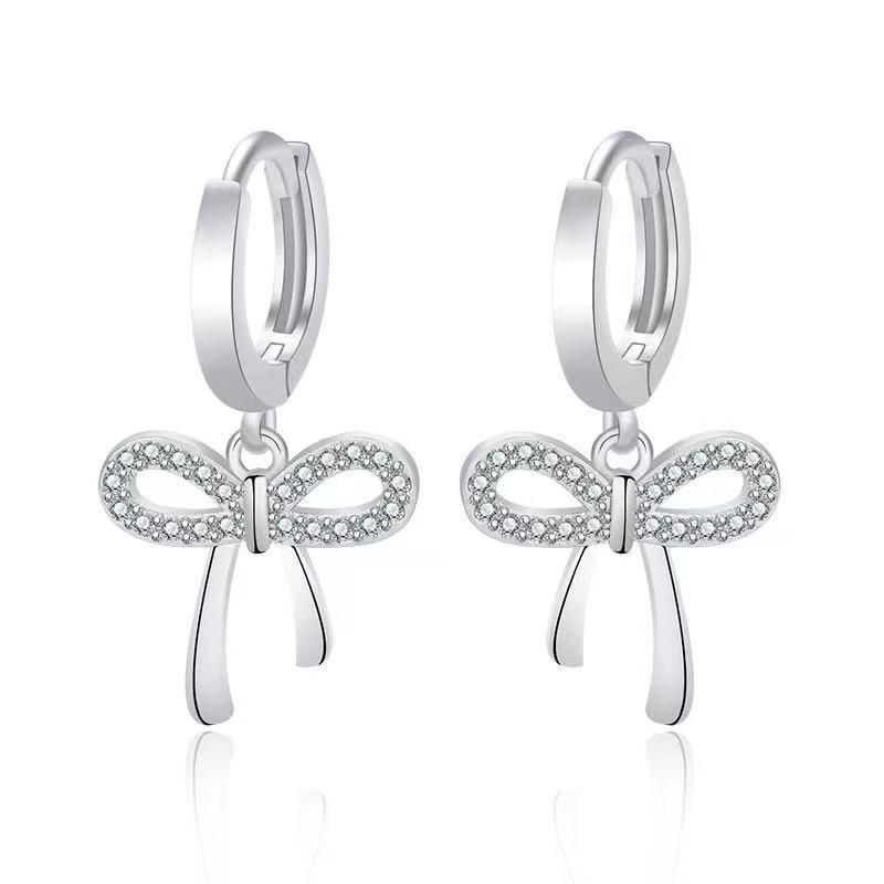 New Jewelry Korean Sweet Bowknot Women Earrings Fashion Drop Jewelry Gift