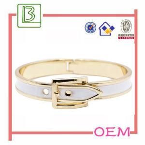 Buckle Cool Shape White Enamel Bangles