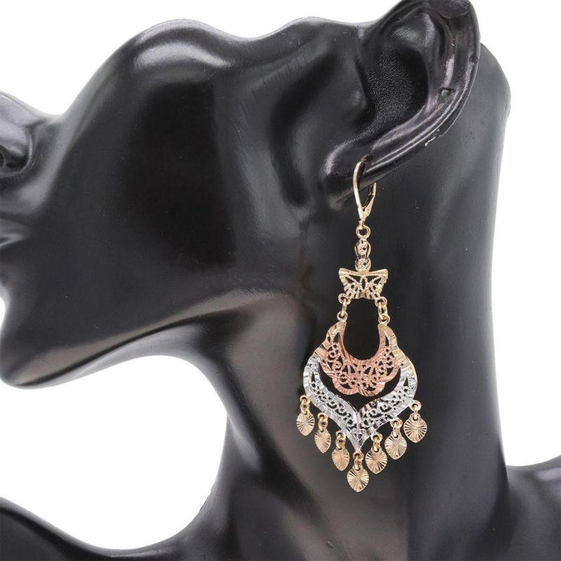 Three-Color Gold-Plated Pendant Earrings Fashion Ladies Charm Earrings