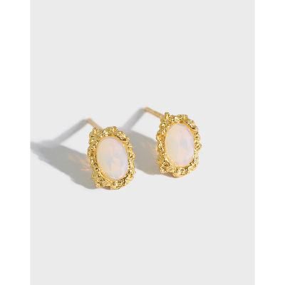 Fashion Texture Hammered Lava Texture Geometric Earrings Jewelry
