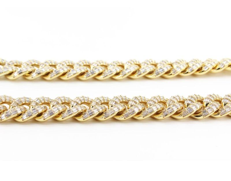 Gold Bold Cuban Link Necklace Iced out Chain