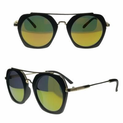 Polygon Mixed Material Kids Sunglasses with Double Bridge