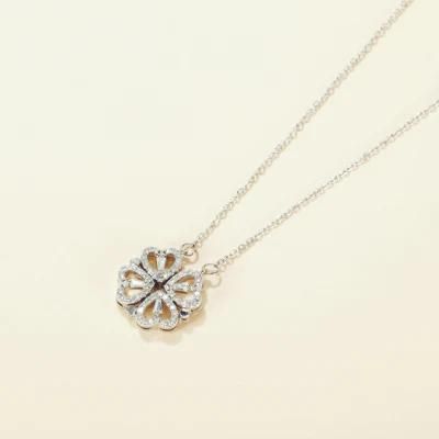 High Quality Gold Plated Brand Four Leaf Clover Necklace Jewelry Stainless Steel Zircon Clover Necklace for Women