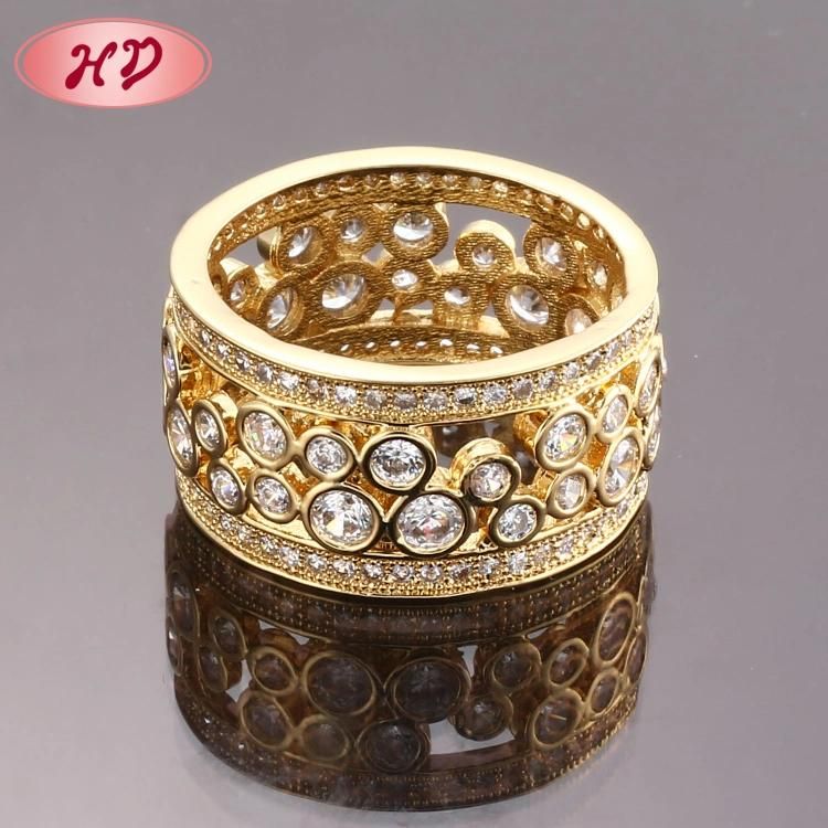 Fashion Women Silver Stainless Steel 18K Gold Plated Engagement Finger Wedding Rings Jewelry Design