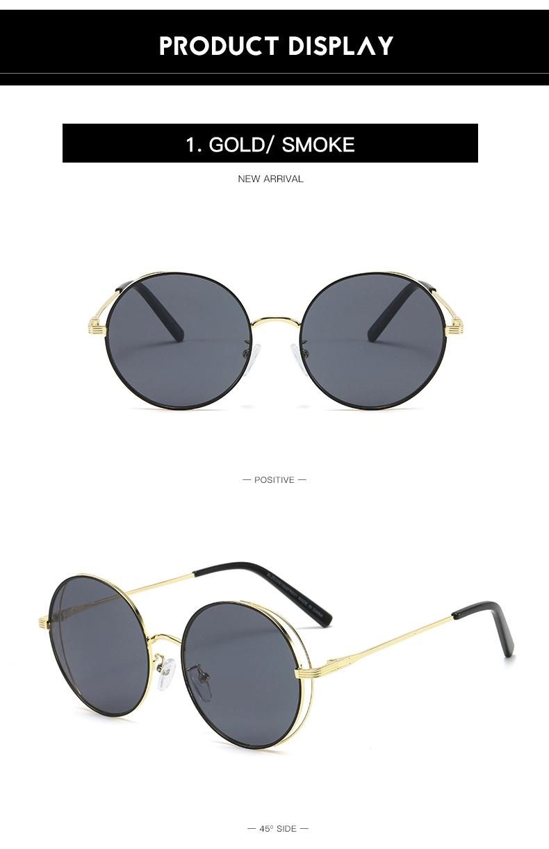 Custom Logo China Round Acetate Metal Frame Sunglasses Ce FDA