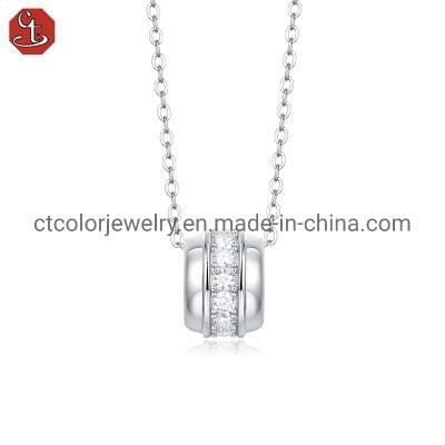 Fashion Jewelry Moissanite Diamond Pendant Silver Necklace Wholesale women fashion jewellery