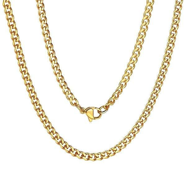 Factory Wholesale Fashion Jewelry Exaggerated Punk Style Simple Temperament Necklace Stainless Steel Plated 18K Gold Rough Grinding Chain Necklace Female
