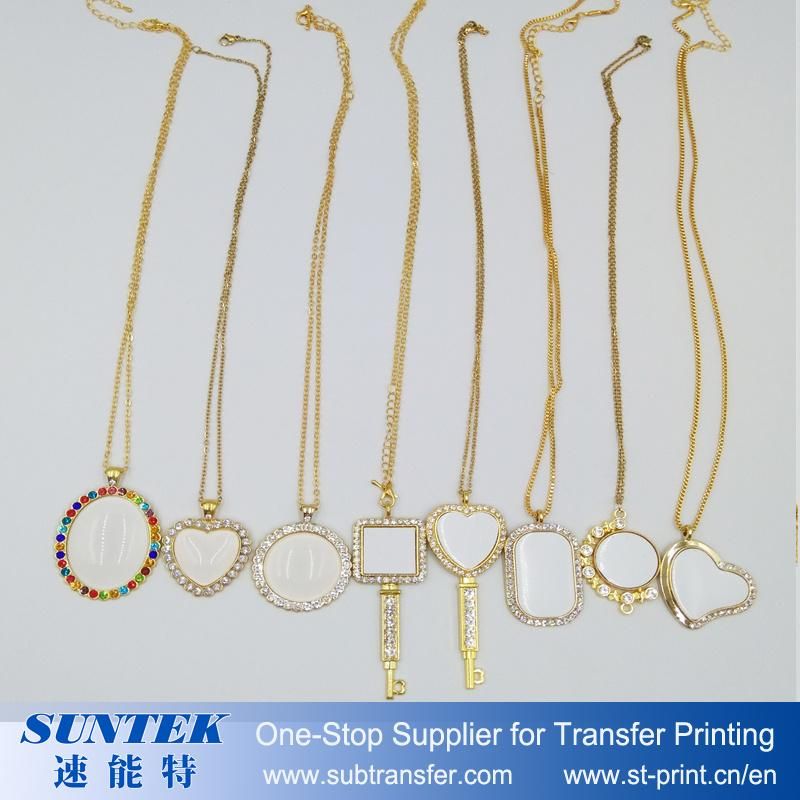 Sublimation Round Conner Rectangle Rhinestone Necklace