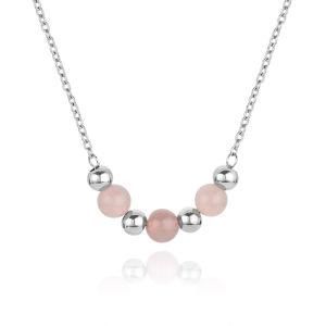 Fashion New Design Natural Stone and Stainless Steel Bead Women Necklace