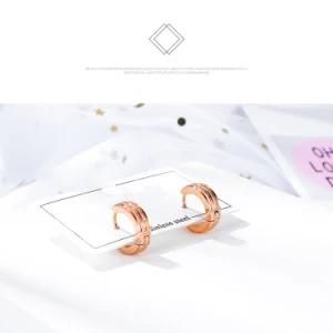 Fluted Frosted Gold-Plated Stainless Steel Earrings Drop