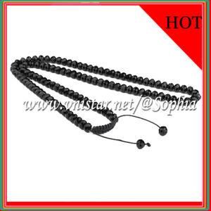 Fashion Black Crystal Stone Beaded Necklace