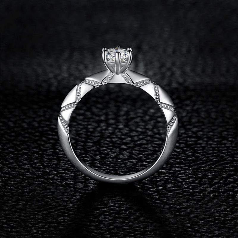 Fashion Jewellery 925 Sterling Silver Cubic Zirconia Solitaire Ring for Wedding/Engagement Wholesale