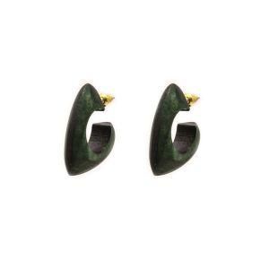 Fashion Accessories Women Jewelry Trangle Green Wood Hoop Earrings