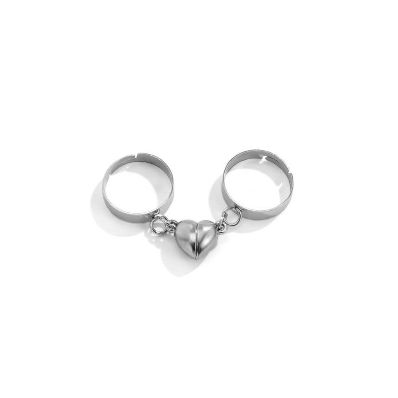 Couple Love Magnetic Ring Simple Adjustable Open Love Prime Ring Magnet Ring Chain Couple Pair Ring Dropshipping Wholesale