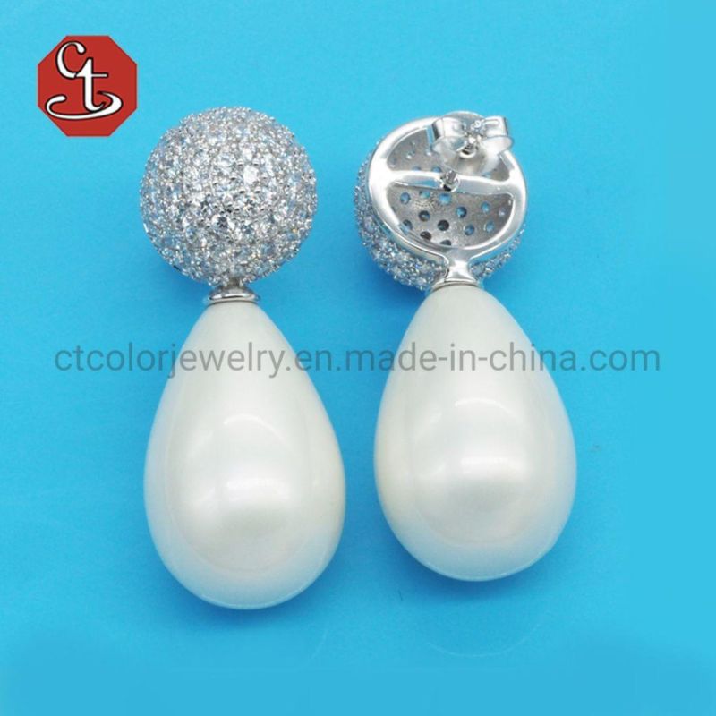 Black Spinel Shell Pearl Dangle Earrings Drop Earrings for Women Earrings