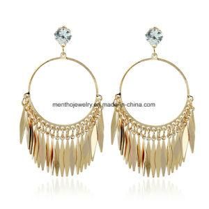 Retro Metal Tassel Earrings Leaves Design for Girls